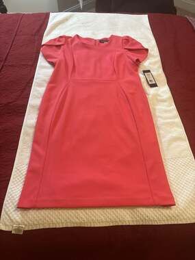 Andrew Marc Marc New York Tulip Sleeve Sheath Dress in Rose